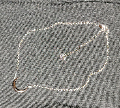 Moon Sterling Silver Anklet