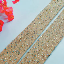 Load image into Gallery viewer, Rhinestone Mesh Nylons Beige
